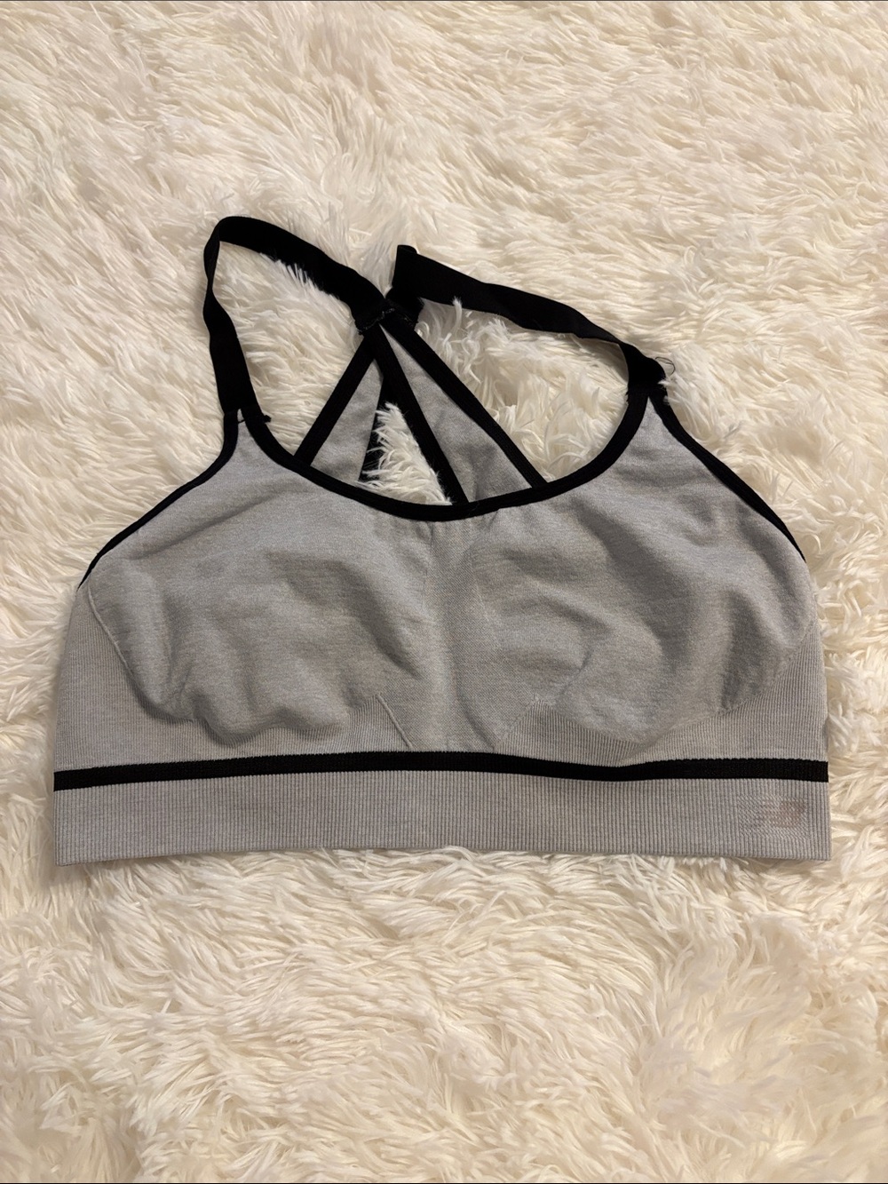 New Balance Gray and Black Strappy Sports Bralette